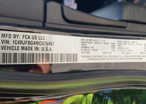 2021 Jeep Grand Cherokee Limited 4X4 from USA, damaged, VIN 1C4RJFBG4MC675467